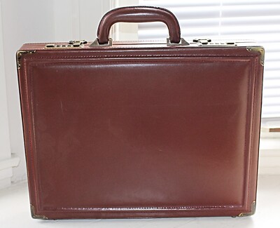Vintage 1980s Amiet Leather Combination Lock Briefcase - Burgundy