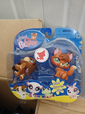 Littlest Pet Shop #807 Fox & #808 Basset Hound Happiest Pet Pairs