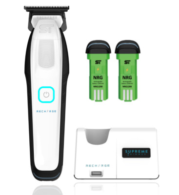 Supreme Trimmer RECHARGE Trimmer ST777 | 7500 RPM w/ Detachable Battery | White