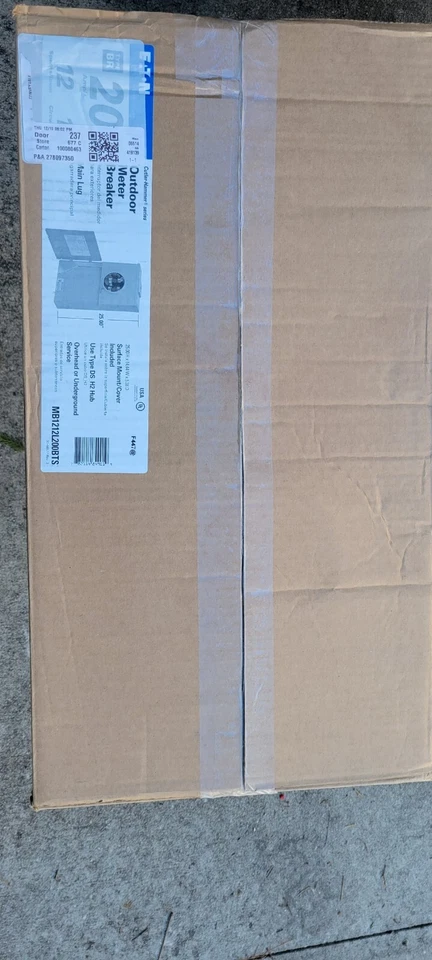 Eaton MB1212L200BTS Outdoor Rated Loadcenter with Meter Socket 200 AMP 12 Spaces - Image 2 of 2