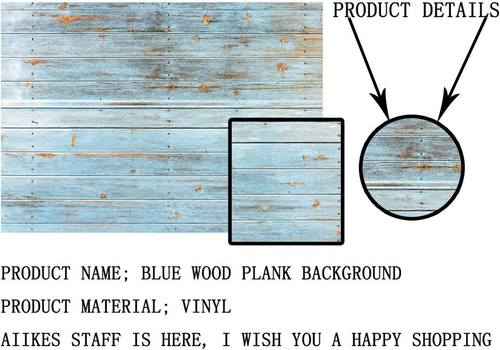7X5Ft Wood Backdrops Blue Wood Floor Backdrop for Photography Vinyl Baby Shower - Picture 5 of 12