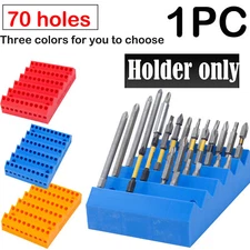 Drill Bit Hexagon Holder 70 Holes Hex Bits Holder Box Tool Organizer 1/4 Inch