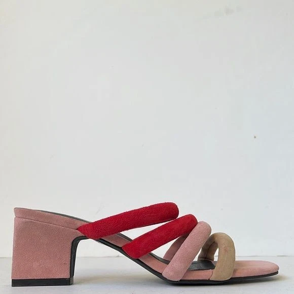 Sol Sana Holt 管状皮革穆勒鞋凉鞋粗跟多色 8M 码 — 第 4/4 张图片