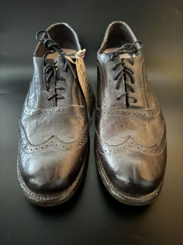 Bed Stu Men’s 10.5 Corsico II Wingtip Cobbler Series Black Dip Dye Leather Shoes - Picture 2 of 11