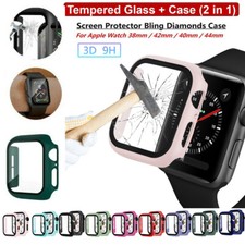 Tempered Glass Protector Cover Case For Apple Watch 6 5 4 SE 3 2 38/40/42/44MM