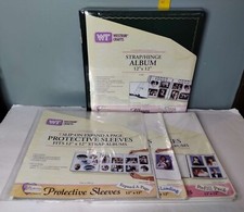 Westrim Crafts Expandable 12"x12" Strap Hinge Cloth Hunter Green Album w/Sleeves