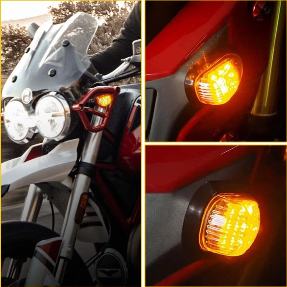 Fit For Honda Grom MSX125 LED Turn Light Signals Shift Lights Indicator amber - Image 2 of 4