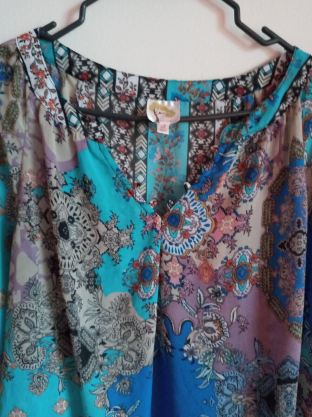 Fig And Flower Sheer Blouse Women’s Size XL Mixed… - image 5