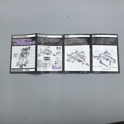 1984-1985 THRUST Vintage Transformers INSTRUCTION BOOKLETS HABRO