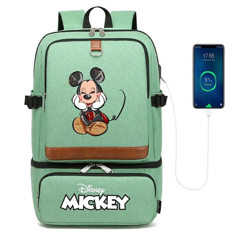 Mickey Minnie Backpacks Laptop USB Waterproof Cooler Bag Picnic Lunch Bag new - Picture 27 of 52