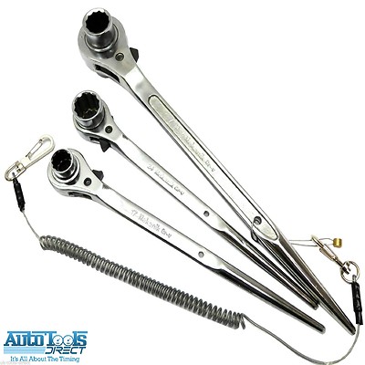 Ratchet Podger Spanner set 17x19 19x24 24x30mm 3 pc set Chrome Ratchet Podger Spanner set 17x19 19x24 24x30mm 3 pc set Chrome