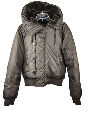 Vintage Ralph Lauren Womens L Bomber Jacket Polo Jeans Down Puffer Coat  Velvet