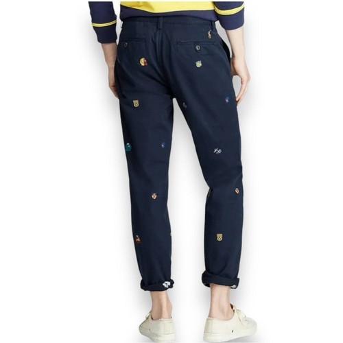Polo Ralph Lauren Collegiate Embroidered Navy Chinos Size 34 - Picture 4 of 14