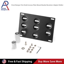 Universal Front Bumper Tow Hook License Plate Mount Bracket Holder for Most Car