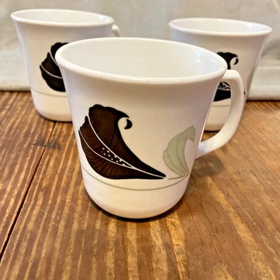 3 Corelle Black Orchid Coffee Mugs Cups Tea Corning Dishes Dinnerware USA Made - image 1 of 4