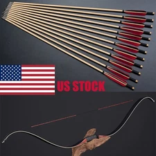 Archery 55'' Handmade Laminated Traditional Recurve Bow Hunting Wooden Arrows