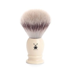 Classic Faux Ivory Medium Silvertip Fiber Shaving Brush - Synthetic Luxury Sh...