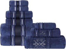 Cotton 9 Piece Assorted Floral Towel Set, Includes 3 Bath, 3 Hand, 3 Washclot...