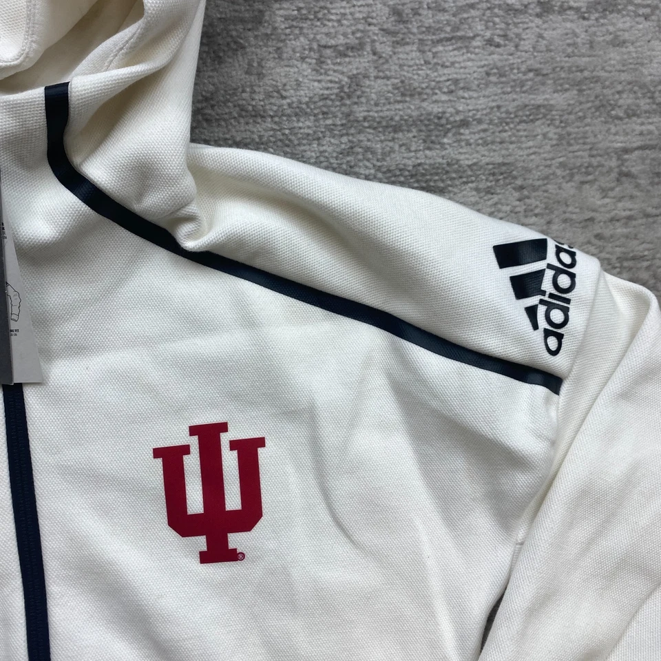 Adidas Zne Indiana Hoosiers Sudadera con Capucha Chaqueta Pequeña Blanca Negra Cremallera Completa Para Hombres 120$ Foto 3 de 4