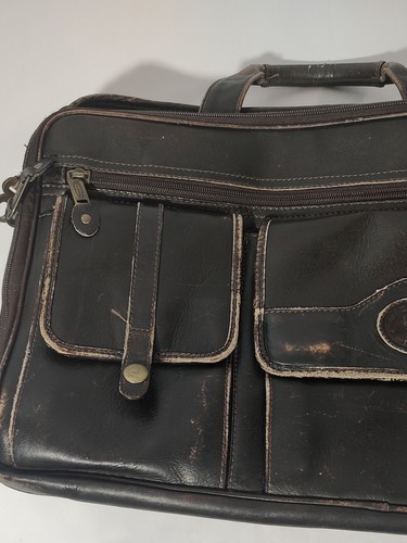 Men's Leather Santa Fe Dilana Briefcase Laptop Vtg Distress Weathered Urban READ - Bild 19 von 24