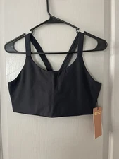 Girlfriend Collective Simone High Support Bra Sports Bra Black Size Large NWT