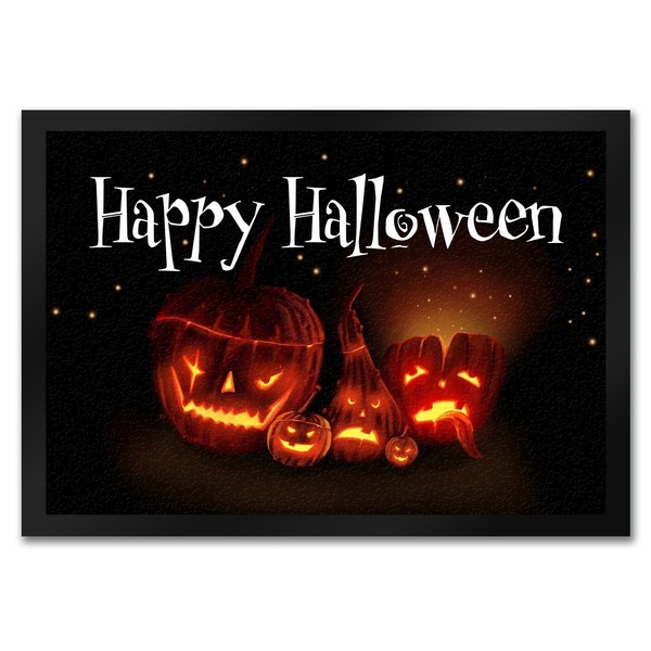 FußMatte In 35X50 Cm Mit KüRbiskopf Motiv Und Happy Halloween Schriftzug-image