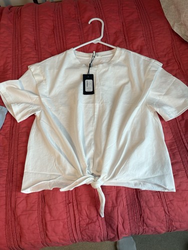 T-shirt cravatta Rag & Bone Mica, bianca taglia small nuova con etichette - Foto 7 di 7