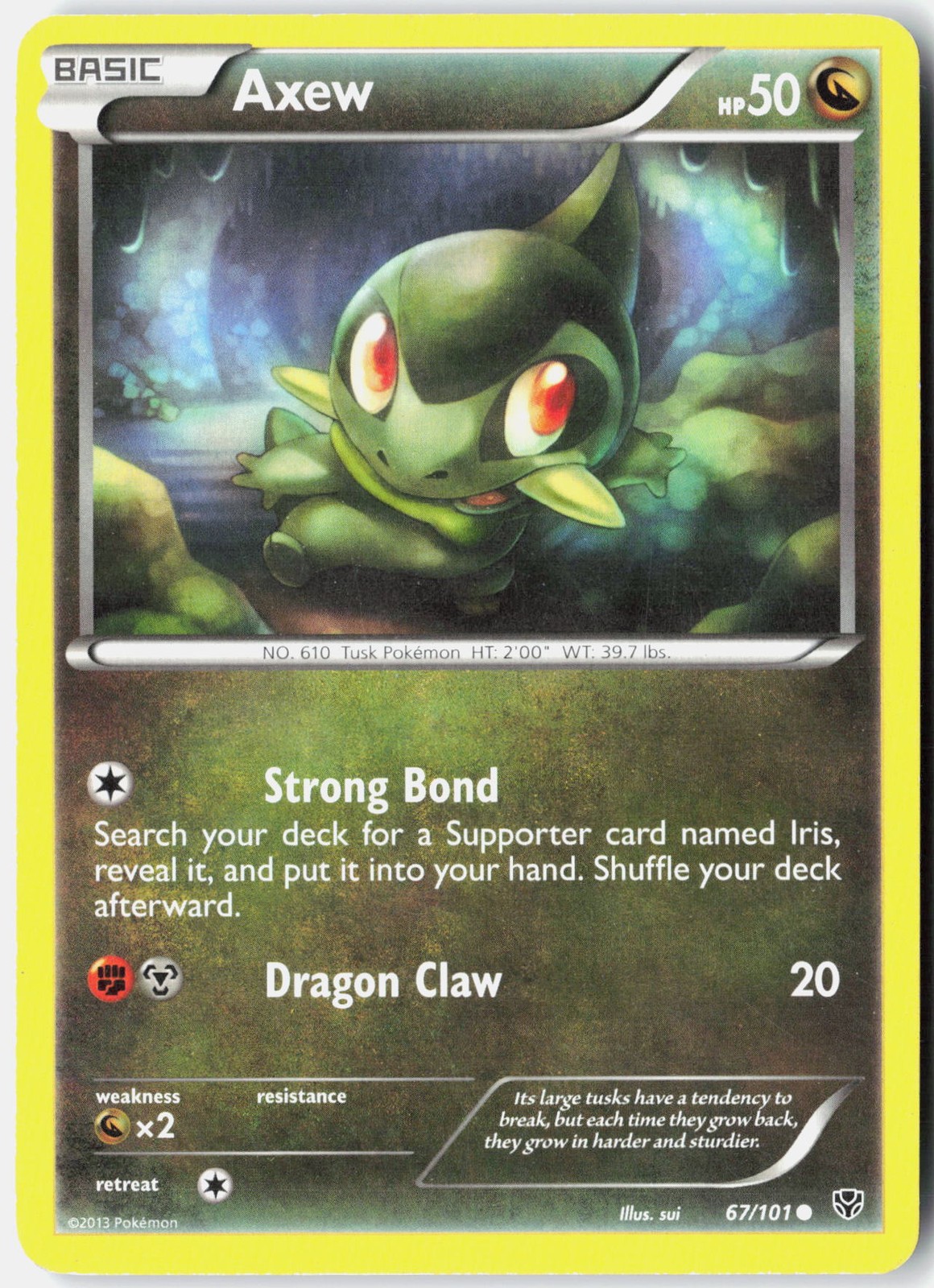 Axew Plasma Blast 67/101 Pokemon Card Normal