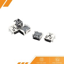 5 x Mini USB Type B Female Socket 5Pins Right Angle DIP Jack Connectors
