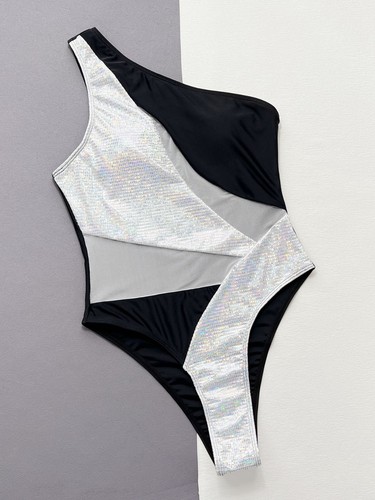Traje de baño de una pieza con panel en contraste - Imagen 7 de 13