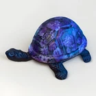 VTG Tiffany Style Turtle Tortoise Glass Table Night Light Lamp Works RARE