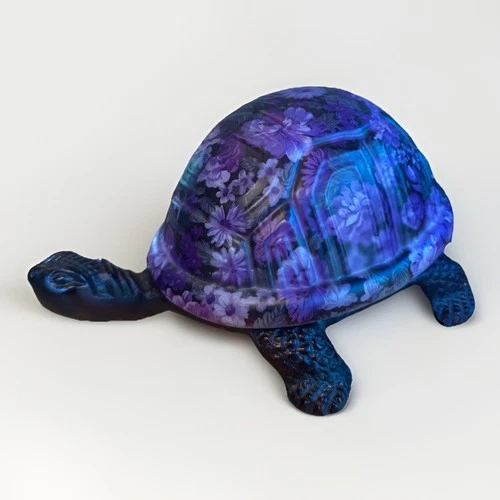 VTG Tiffany Style Turtle Tortoise Glass Table Night Light Lamp Works RARE