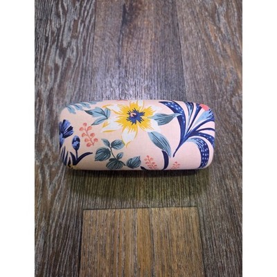 Vera Bradley Floral Hard Shell Eyeglass Case Pink Blue Yellow Clamshell