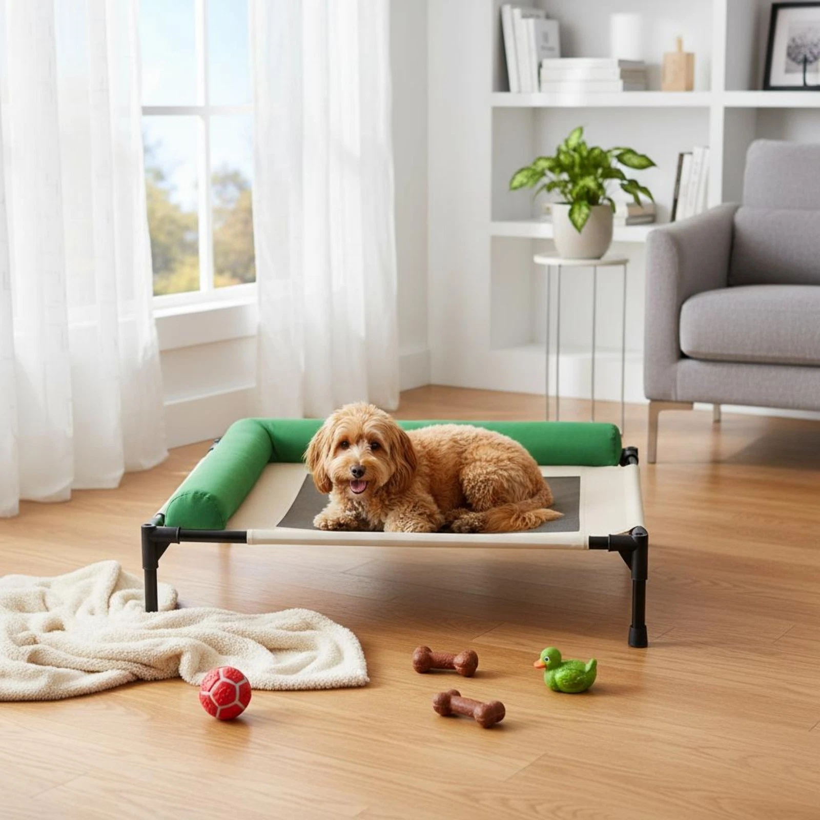 Dog Pet Bed Year-Round Elevated Dog Bed Moisture Resistant for Indoor