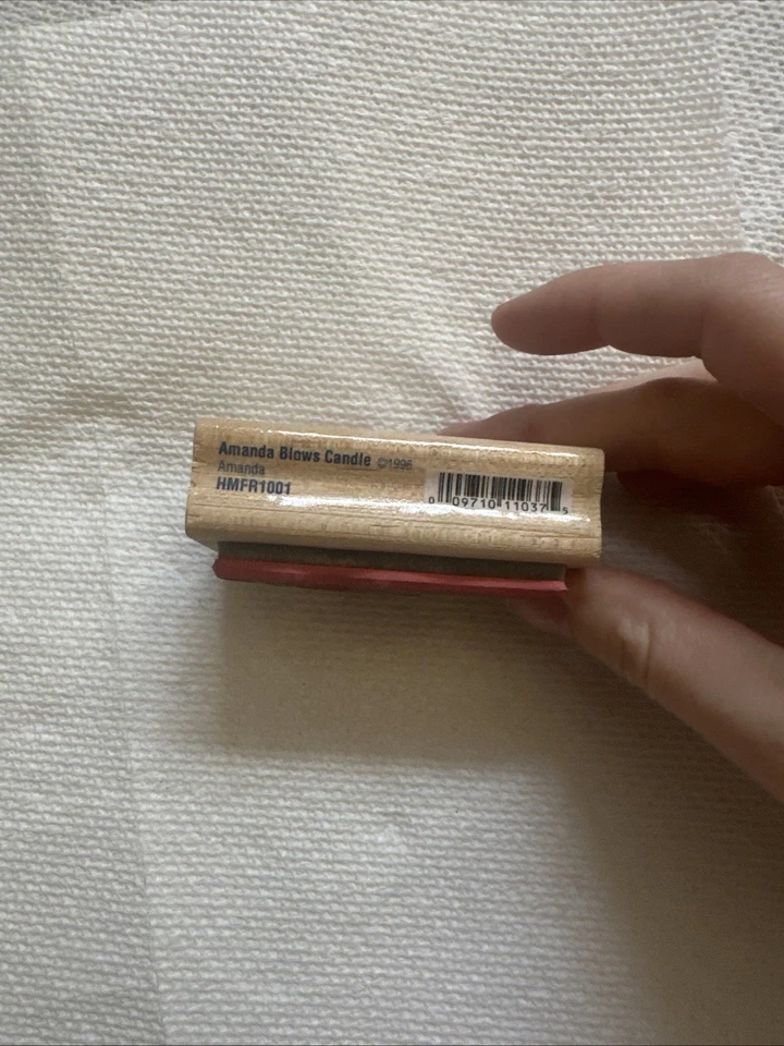 Sello de goma de madera para ratón de casa Amanda sopla vela HMFR1001 USADO EN EXCELENTE ESTADO Foto 3 de 4