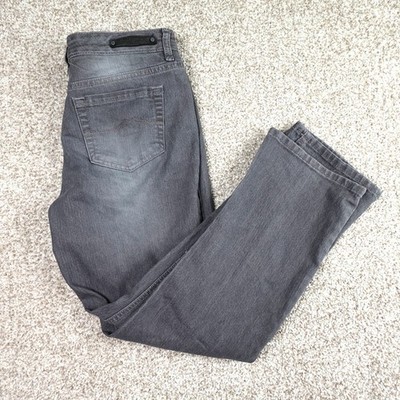 Ruff Hewn Petite Gray Faded Straight Leg Stretch Denim Jeans Size 10P