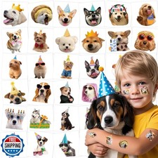 JoyfulGlam Dog Tattoos for Kids - Fun Dog Temporary Tattoos Stickers, Puppy A