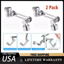 2 Universal 1080 Swivel Extension Faucet Aerator Rotate Robotic Arm Extend