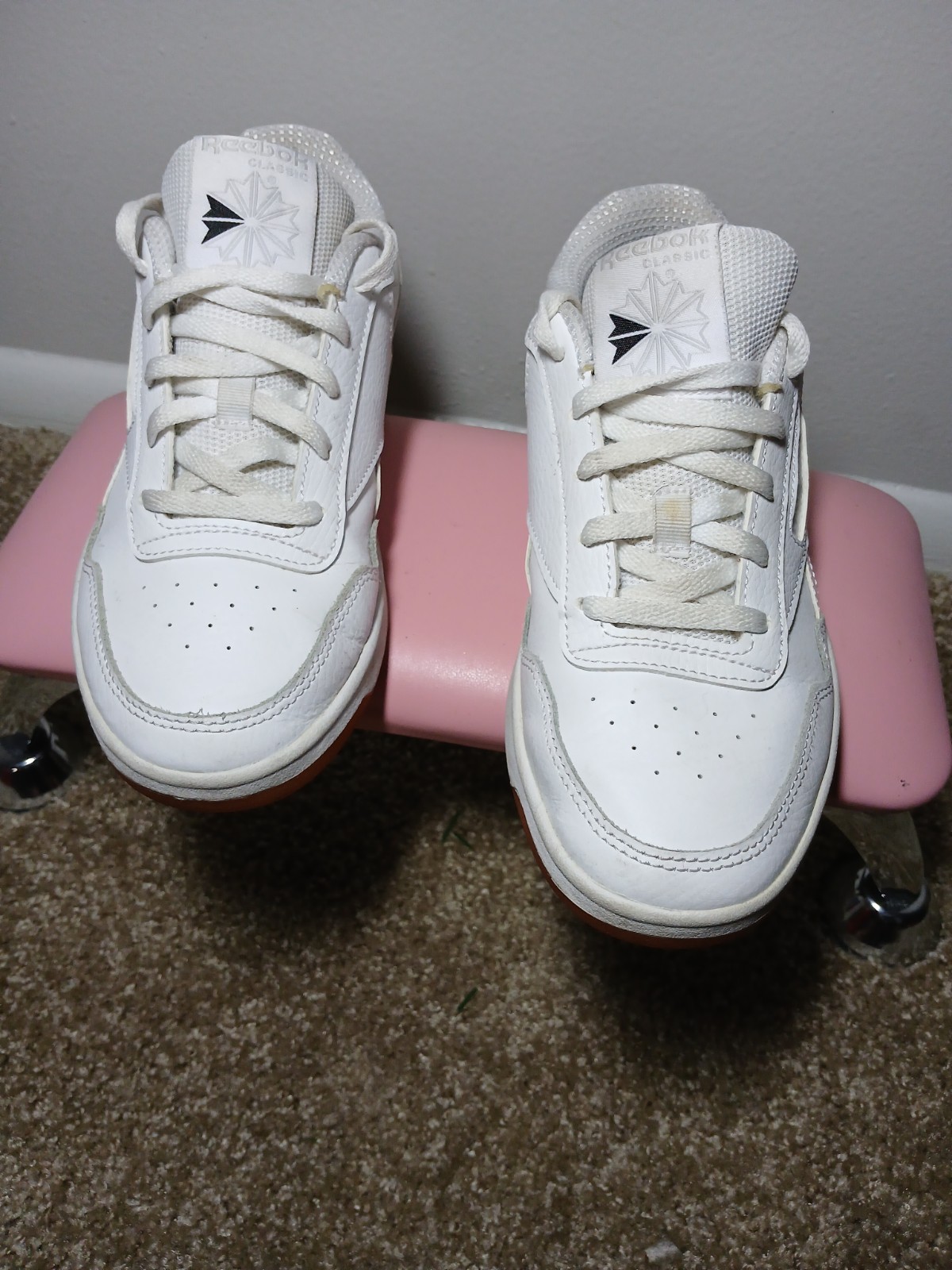 Reebok Classic White Orange Black Lace Up Animal Print MemoryTech Men's Sneakers