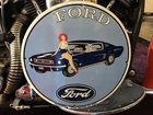 VINTAGE PORCELAIN 1967 FORD MUSTANG DEALERSHIP DISPLAY SIGN Shelby Cobra Bullet