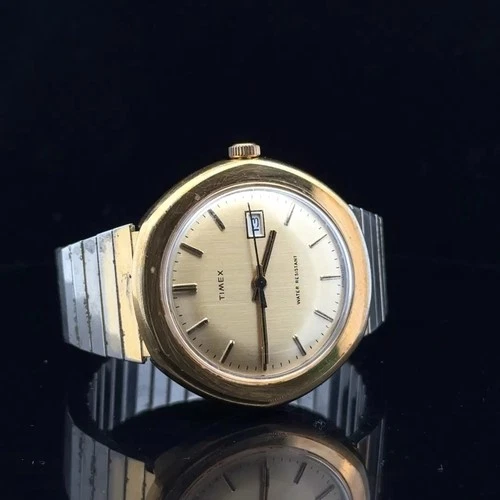 Vintage Gold Toned Timex Water Resistant Manual Wind Watch