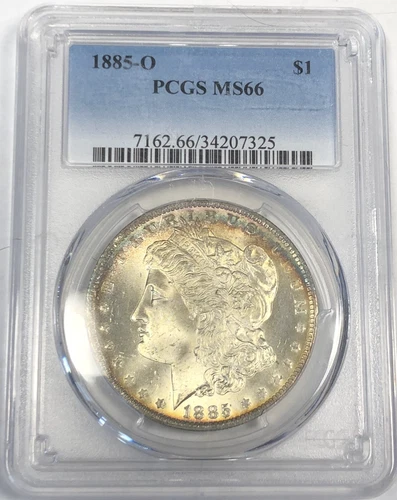 1885 O MORGAN "PCGS MS66" - STUNNING, NEAR PERFECT, COLOR, MIRRORS, LUSTER🌈🌈✅