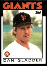 Dan Gladden 1986 Topps #678 Giants MLB READ FREE SHIPPING AutographDen