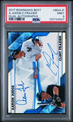 2017 Bowmans Best Rookie RC Auto Aaron Judge Frazier /25 PSA 9
