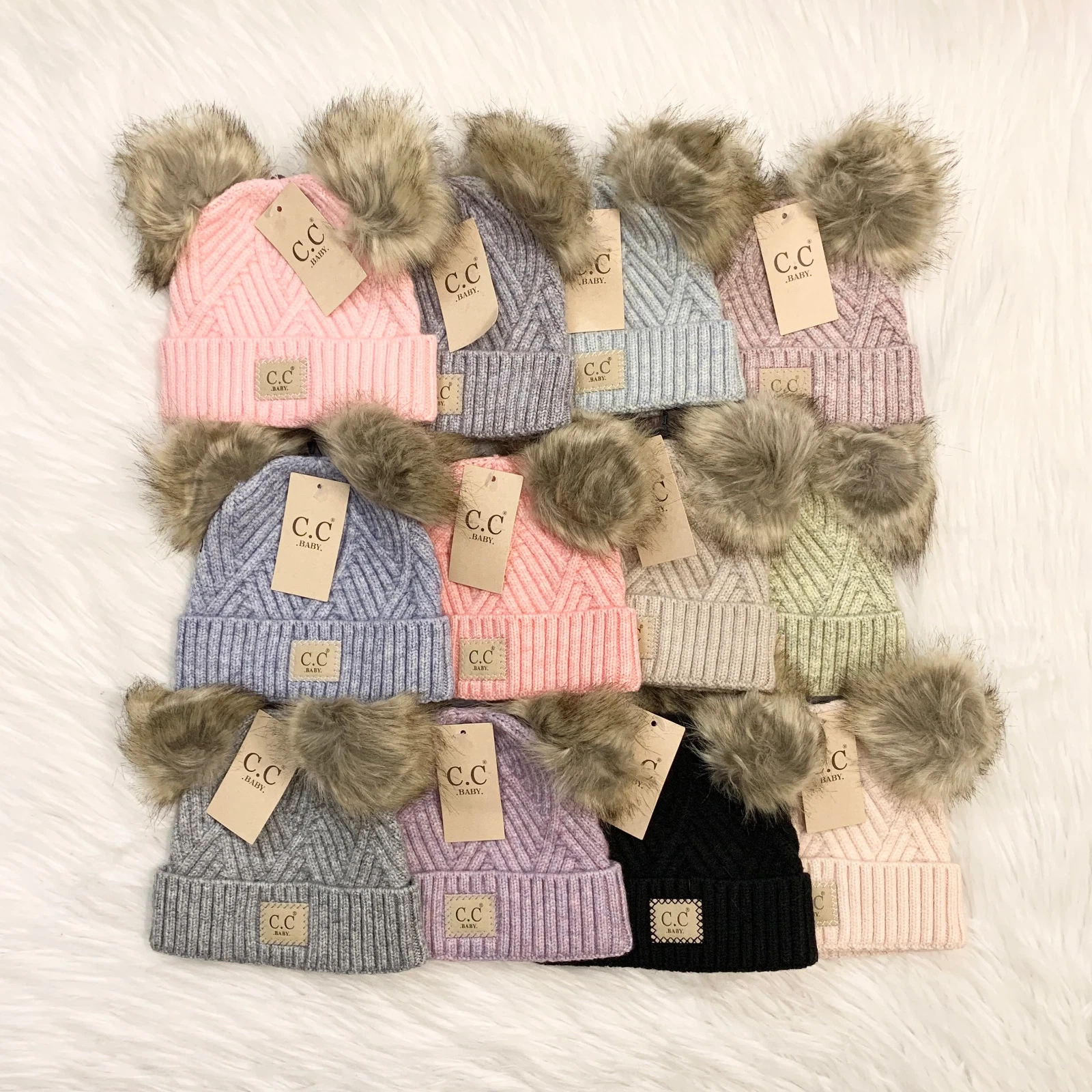Baby C.C Beanies Diagonal Double Pom Beanie, Baby Beanies, New Born Winter Hats
Opens in a new windo
