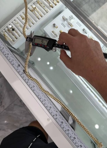 HANDMADE 14k yellow gold miami cuban link chain over 999 silver 9.74mm 22inches