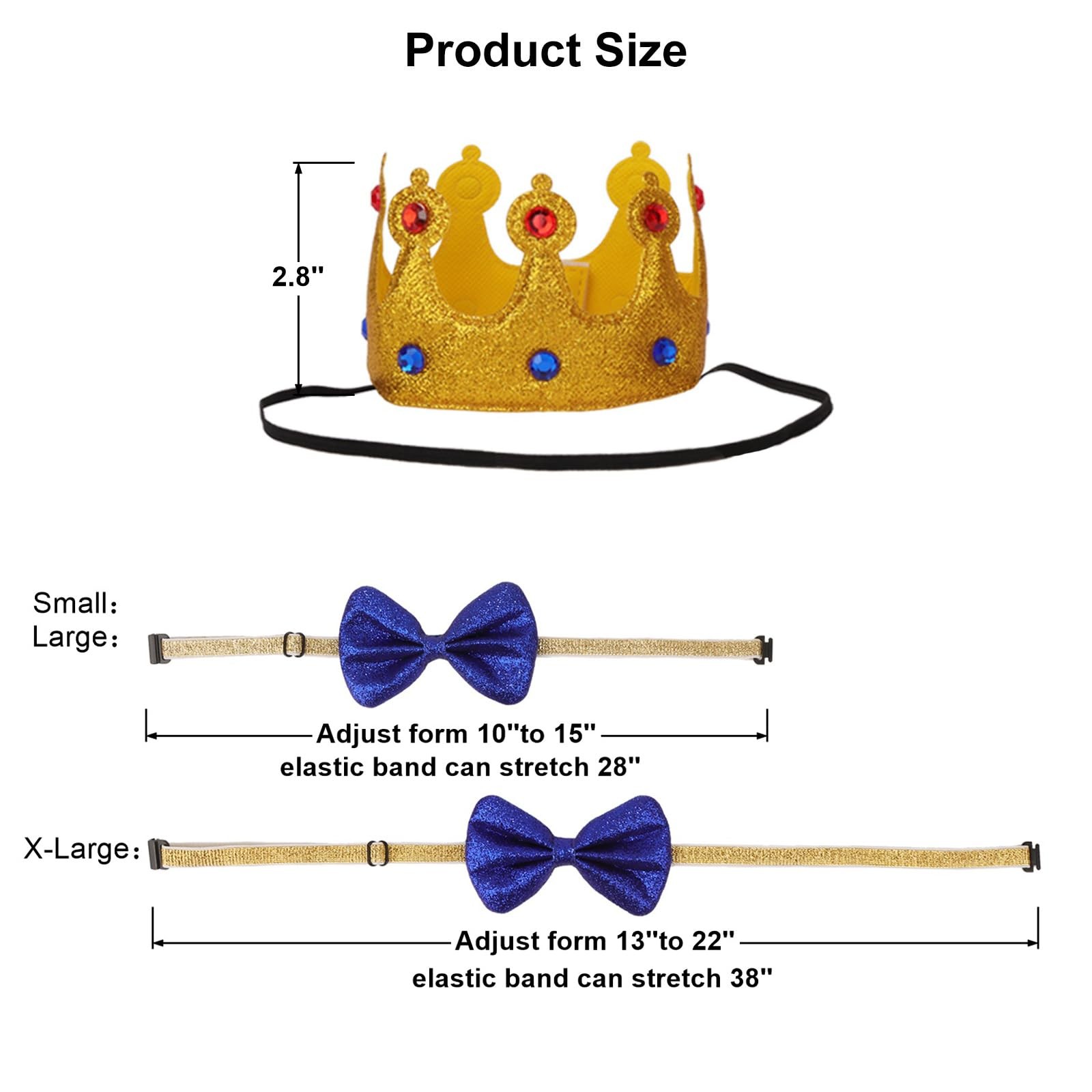 Dog Birthday Party Supplies, Birthday Boy Bandana Golden King Crowns with Num...