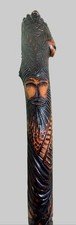 Tall 68" Walking Stick Hand Carved Painted Hiking Camping Over 5 1/2 Feet