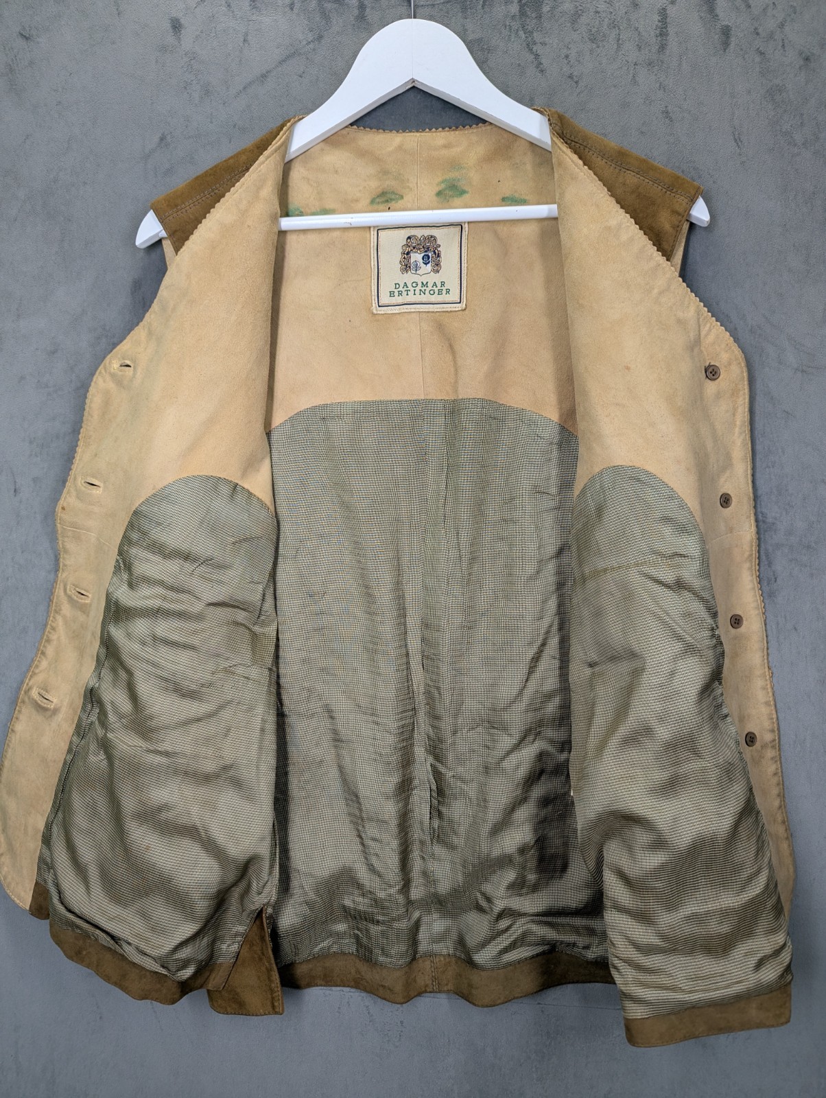 Vintage Dagmar Ertinger Suede Trachten Vest Medium Alpine Oak Leaf Oktoberfest image 6