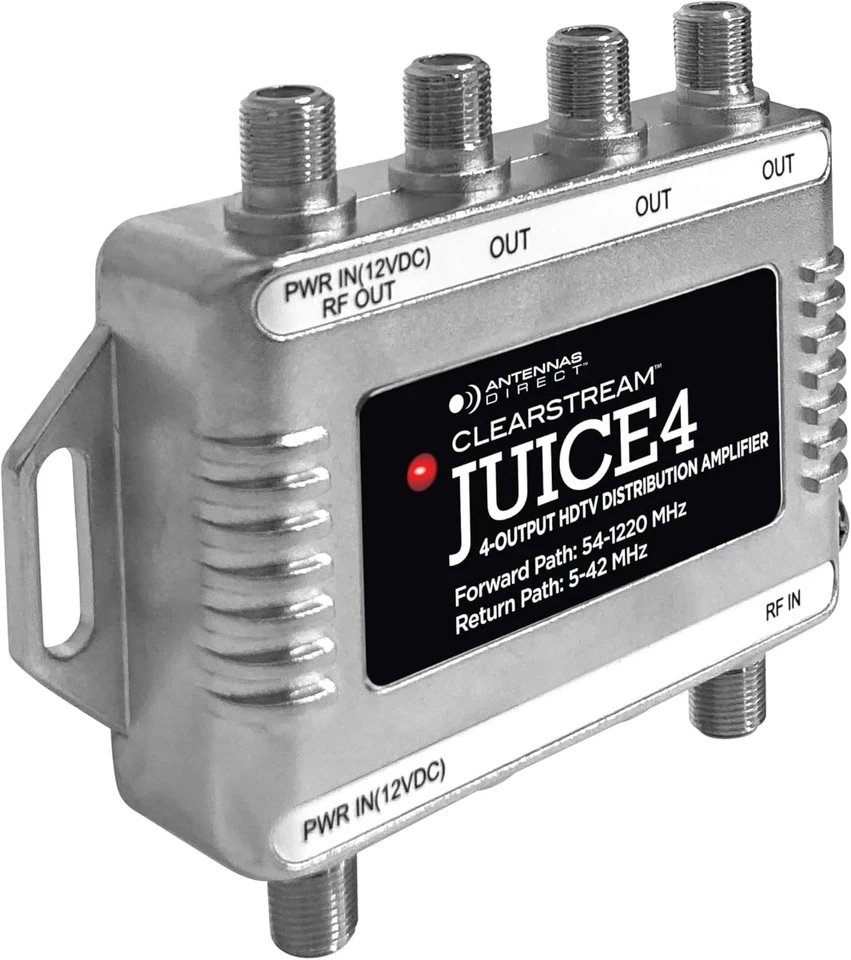 Antennas Direct ClearStream JUICE4 Distribution Amplifier, Output to 4 Televisio - Image 4 of 4